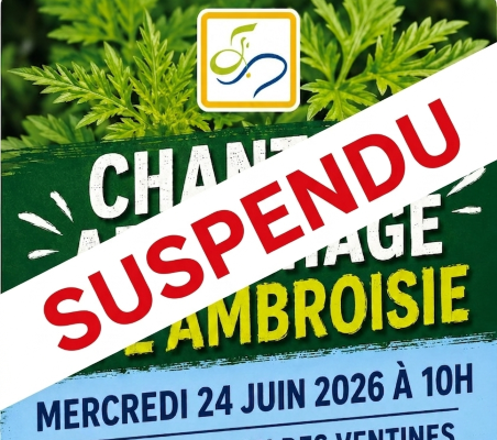 Chantier ambroisie suspendu site